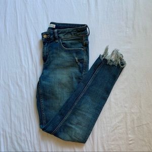 Zara women’s jeans, mid rise skinny